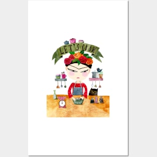 Frida Kahlo, the chef Posters and Art